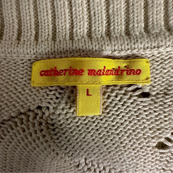 Catherine Malandrino | 3/4 Sleeve Knit V-Neck Pullover Sweater - Size L - Picture 6 of 7